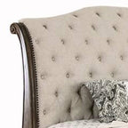 Letto matrimoniale king size con testiera e pediera a slitta, marrone