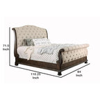 Letto matrimoniale king size con testiera e pediera a slitta, marrone