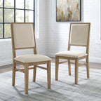Set di 2 sedie da pranzo imbottite con schienale a X in legno – Marrone rustico