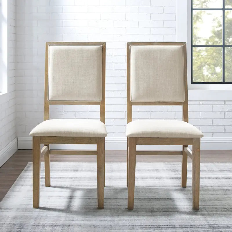Set di 2 sedie da pranzo imbottite con schienale a X in legno – Marrone rustico