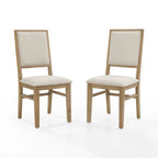 Set di 2 sedie da pranzo imbottite con schienale a X in legno – Marrone rustico