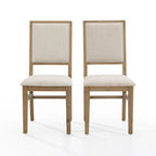 Set di 2 sedie da pranzo imbottite con schienale a X in legno – Marrone rustico