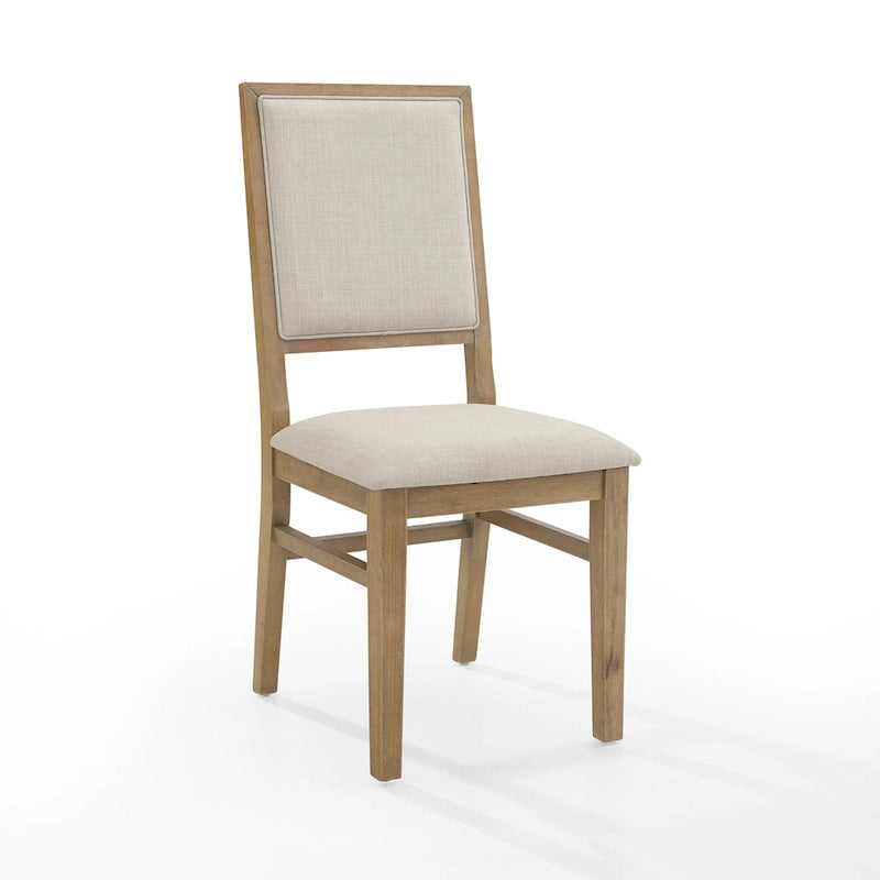 Set di 2 sedie da pranzo imbottite con schienale a X in legno – Marrone rustico