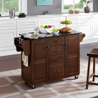 Isola da cucina portatile con piano in legno