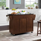 Isola da cucina portatile con piano in legno
