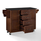 Isola da cucina portatile con piano in legno