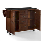 Isola da cucina portatile con piano in legno