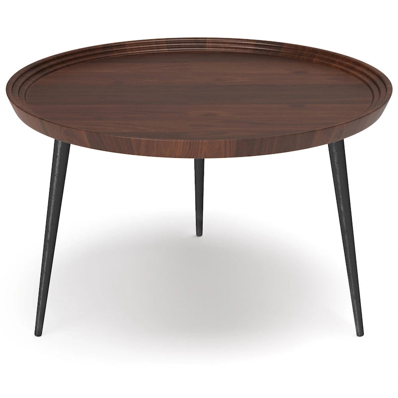 Tavolino rotondo vassoio – Legno massello di acacia