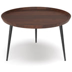 Tavolino rotondo vassoio – Legno massello di acacia