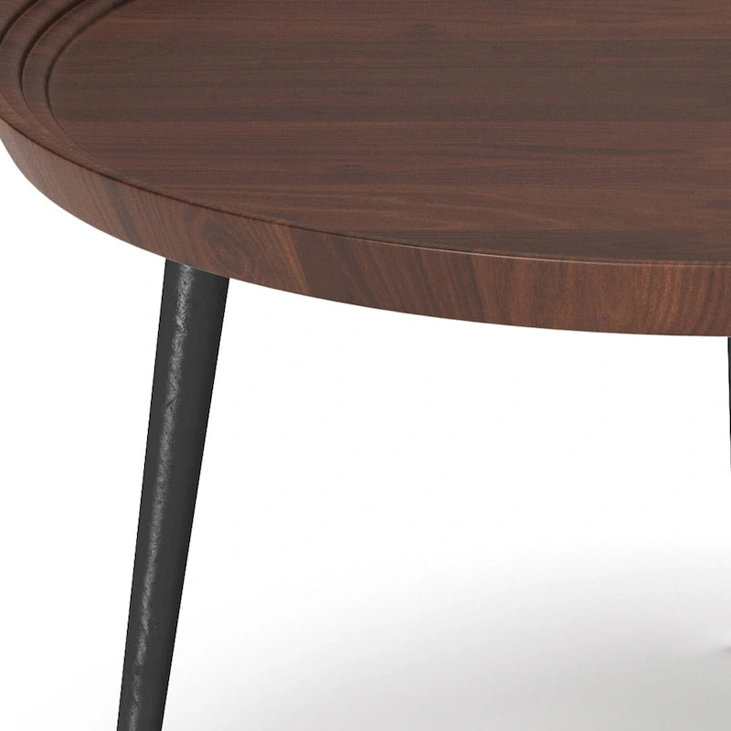Tavolino rotondo vassoio – Legno massello di acacia