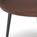 Tavolino rotondo vassoio – Legno massello di acacia