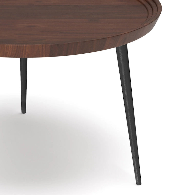 Tavolino rotondo vassoio – Legno massello di acacia