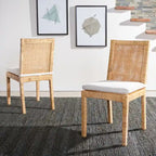 SAFAVIEH Jessye Cane Dining Room Chair with Cushion (Set of 2) - 21.7 W x 18.1 L x 38.6 H - 22W x 18D x 39H