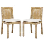 Sedia da pranzo in rattan con cuscino, set da 2 - 55,1 cm L x 46 cm P x 98 cm H