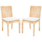 Sedia da pranzo in rattan con cuscino, set da 2 - 55,1 cm L x 46 cm P x 98 cm H