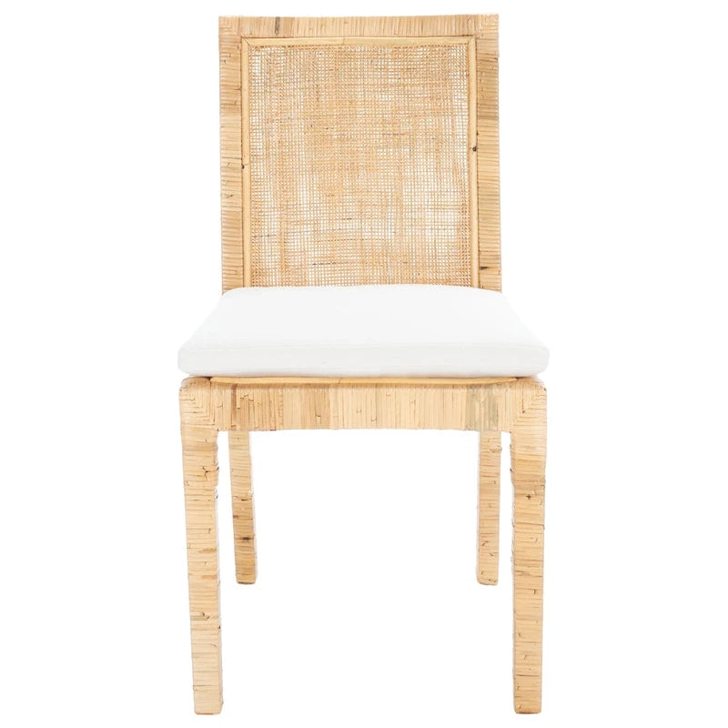Sedia da pranzo in rattan con cuscino, set da 2 - 55,1 cm L x 46 cm P x 98 cm H