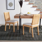 Sedia da pranzo in rattan con cuscino, set da 2 - 55,1 cm L x 46 cm P x 98 cm H