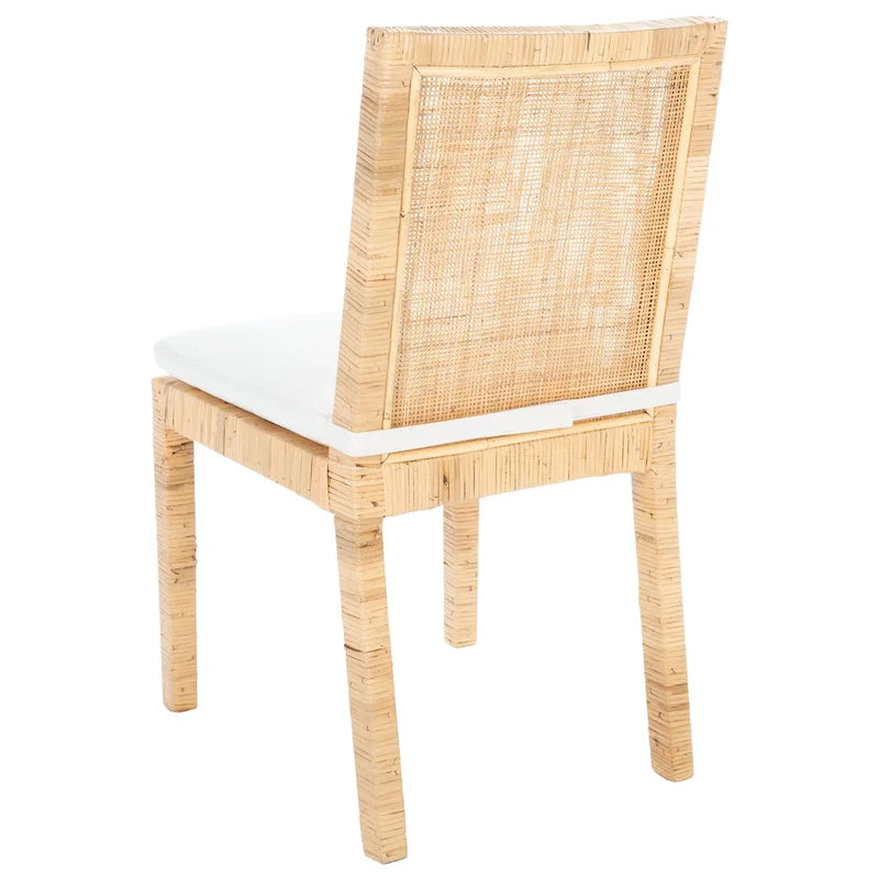 Sedia da pranzo in rattan con cuscino, set da 2 - 55,1 cm L x 46 cm P x 98 cm H