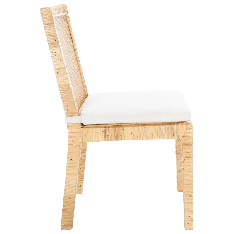 Sedia da pranzo in rattan con cuscino, set da 2 - 55,1 cm L x 46 cm P x 98 cm H