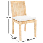 Sedia da pranzo in rattan con cuscino, set da 2 - 55,1 cm L x 46 cm P x 98 cm H