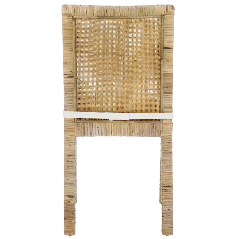 Sedia da pranzo in rattan con cuscino, set da 2 - 55,1 cm L x 46 cm P x 98 cm H