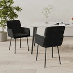 Sedie da Pranzo in Velluto Set da 2 – Sedie Imbottite con Braccioli