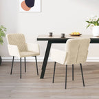 Sedie da Pranzo in Velluto Set da 2 – Sedie Imbottite con Braccioli