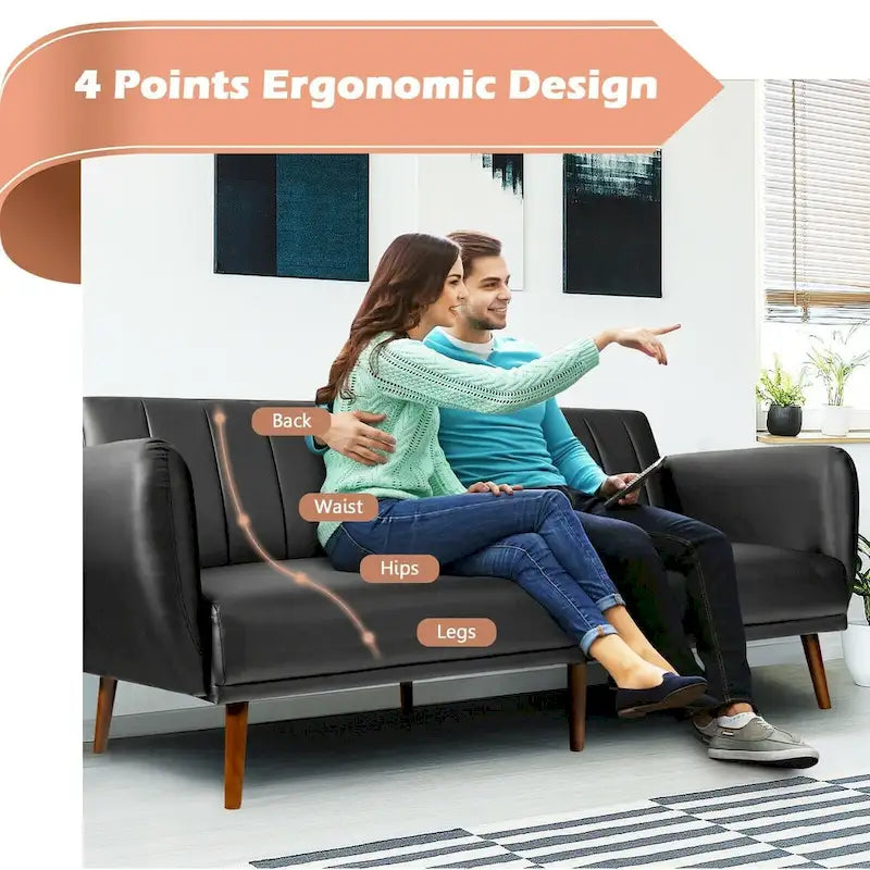 Divano Letto Futon Convertibile con Schienale Regolabile