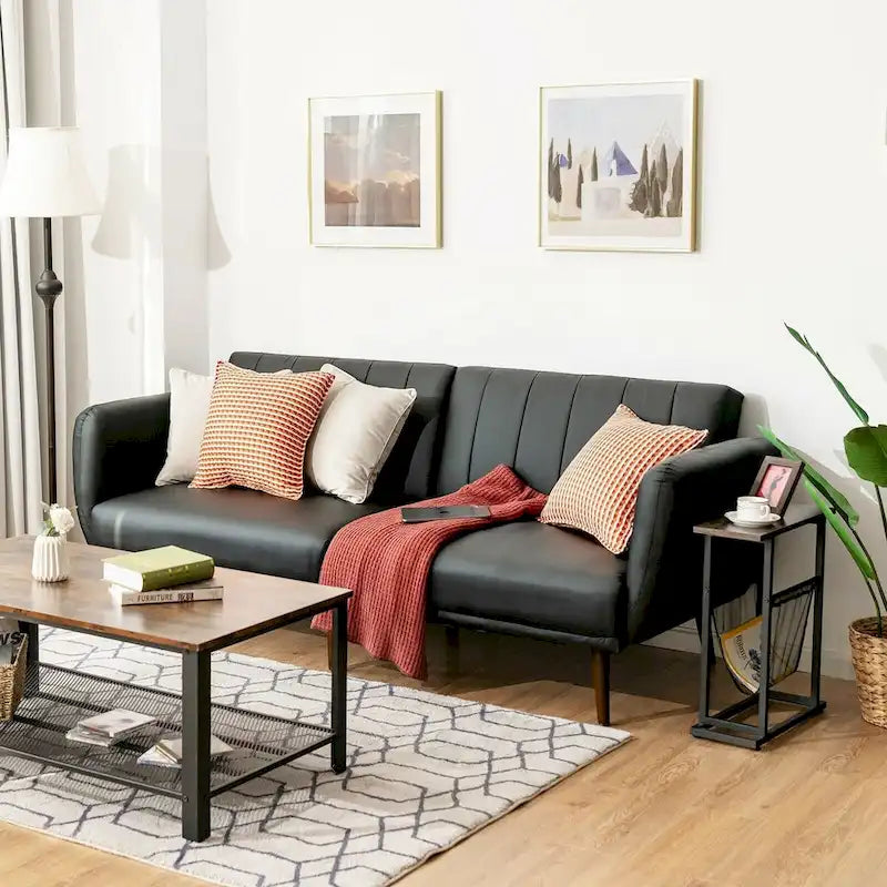 Divano Letto Futon Convertibile con Schienale Regolabile