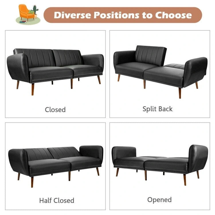 Divano Letto Futon Convertibile con Schienale Regolabile
