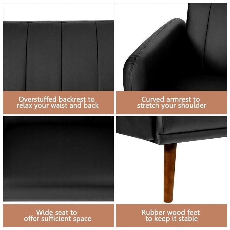 Divano Letto Futon Convertibile con Schienale Regolabile