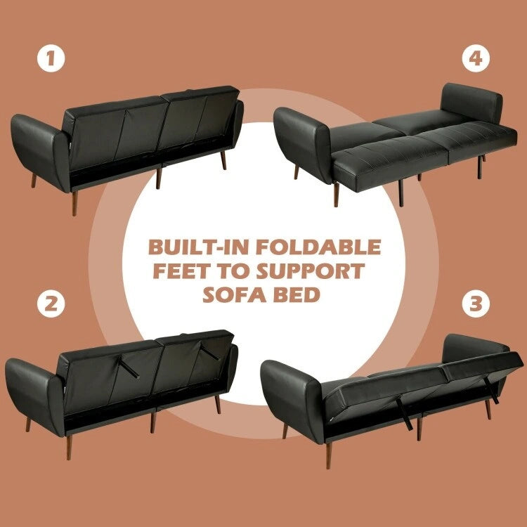 Divano Letto Futon Convertibile con Schienale Regolabile