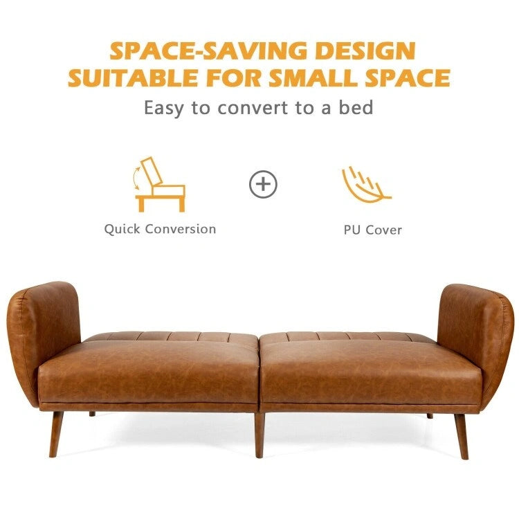 Divano Letto Futon Convertibile con Schienale Regolabile