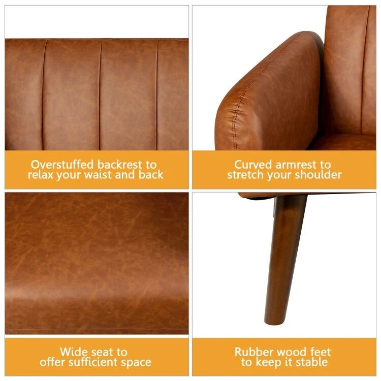 Divano Letto Futon Convertibile con Schienale Regolabile