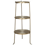 Tavolino Laterale in Ottone con Dettaglio a Raggi di Sole - 35,5 L x 35,5 P x 80 A cm