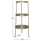 Tavolino Laterale in Ottone con Dettaglio a Raggi di Sole - 35,5 L x 35,5 P x 80 A cm