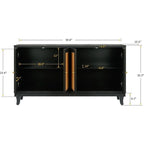Credenza a buffet in rattan con 4 ante e ripiani regolabili