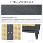 Credenza a buffet in rattan con 4 ante e ripiani regolabili