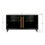 Credenza a buffet in rattan con 4 ante e ripiani regolabili