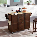 Carrello da cucina con piano in legno e contenitore