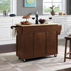 Carrello da cucina con piano in legno e contenitore