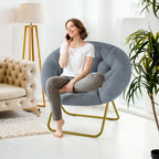 Sedia lounge pieghevole in pelliccia sintetica con cuscino