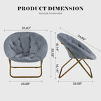 Sedia lounge pieghevole in pelliccia sintetica con cuscino