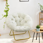 Sedia lounge pieghevole in pelliccia sintetica con cuscino