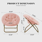Sedia lounge pieghevole in pelliccia sintetica con cuscino