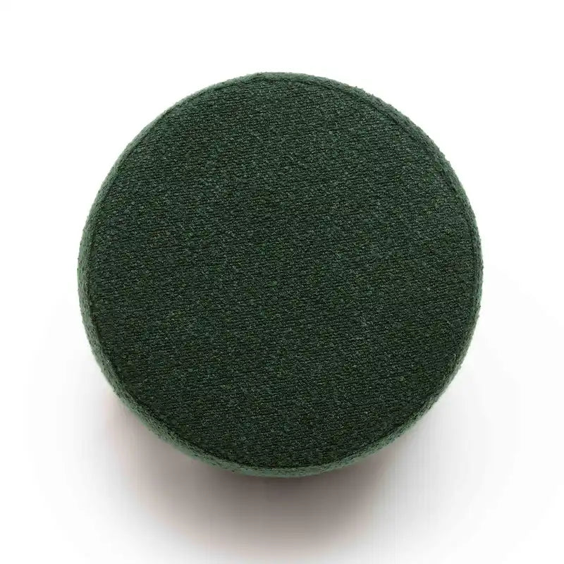 Sgabello imbottito Bouclé con gambe in legno massello