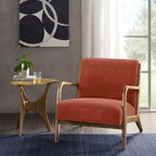 Poltrona Mid-Century con Seduta Imbottita e Struttura in Legno