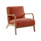 Poltrona Mid-Century con Seduta Imbottita e Struttura in Legno
