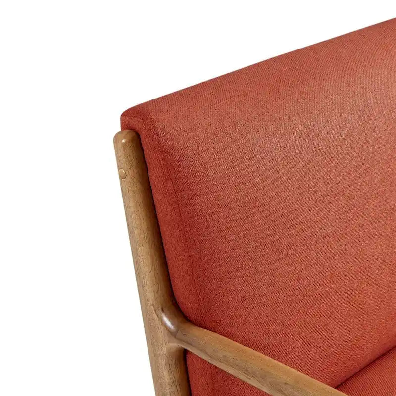 Poltrona Mid-Century con Seduta Imbottita e Struttura in Legno