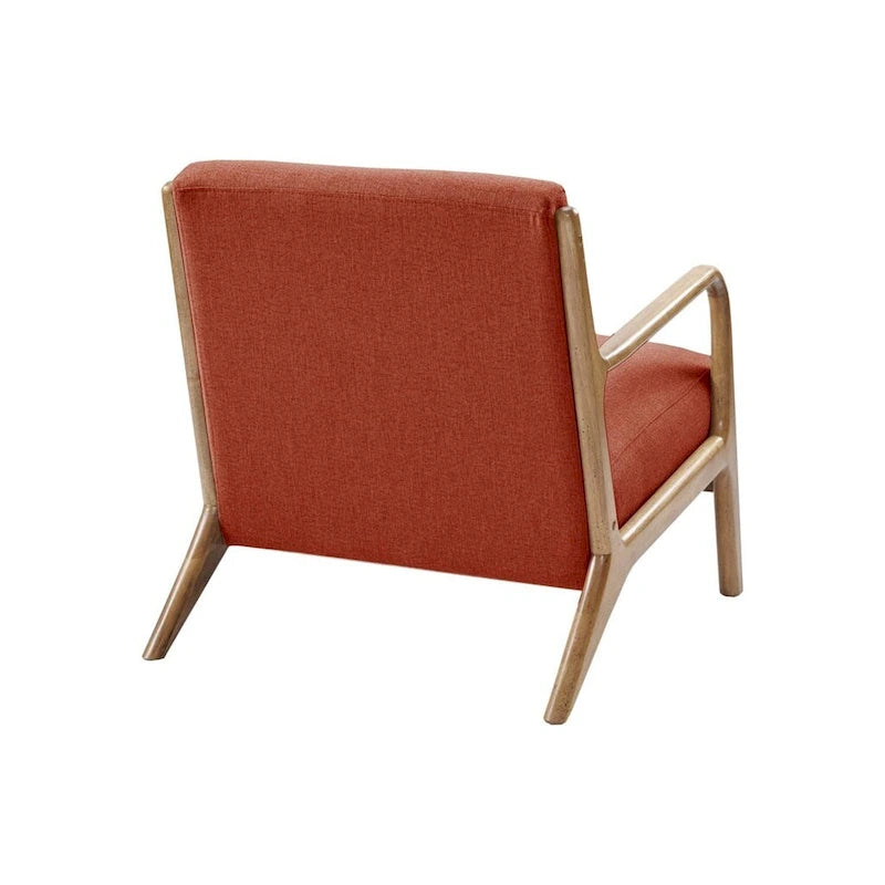 Poltrona Mid-Century con Seduta Imbottita e Struttura in Legno